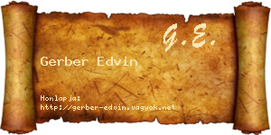 Gerber Edvin névjegykártya